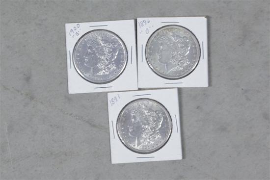 Appraisal: THREE MORGAN DOLLARS Including -O -S and