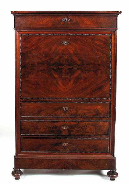 Appraisal: An Italian walnut secretaire a abbatant second half th century