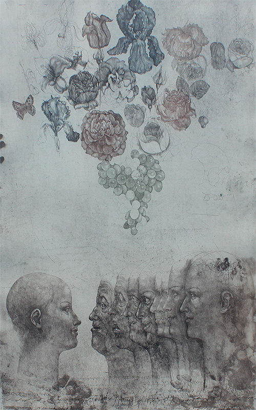 Appraisal: ANDERLE Jiri Czech - ''Vanitas VI'' Etching '' x ''