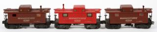 Appraisal: LIONEL O GAUGE POST LIONEL O GAUGE POST-WAR CABOOSES PCS