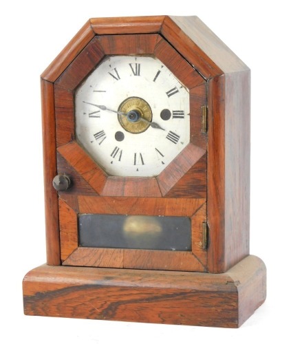 Appraisal: A late thC American rosewood cased mantel clock with an