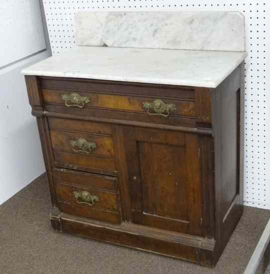 Appraisal: th c Victorian marble top commode '' W '' D