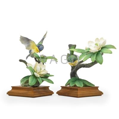 Appraisal: DOROTHY DOUGHTY ROYAL WORCESTER Two bird figurines th c American