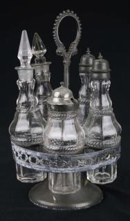 Appraisal: th c pattern molded pc castor set clear cable pattern