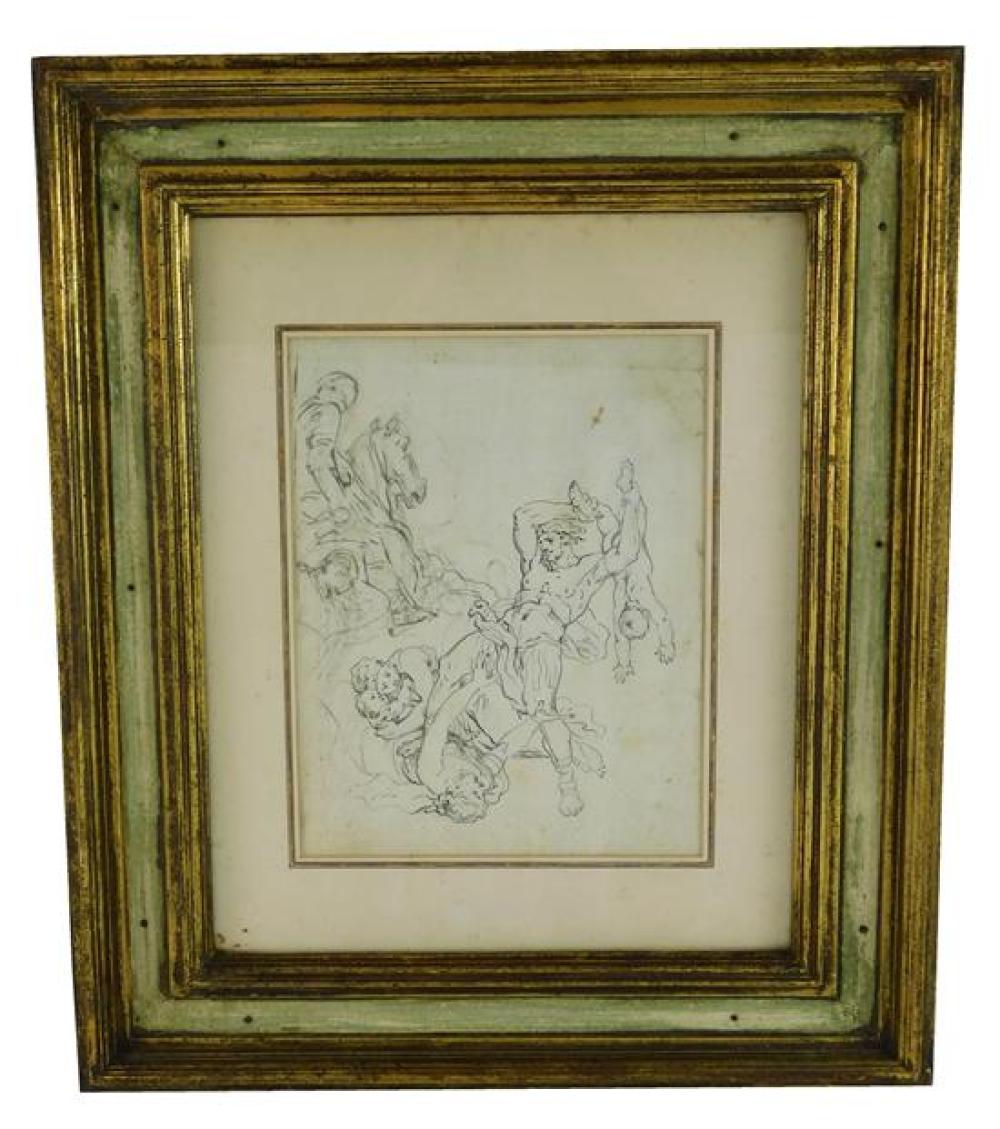 Appraisal: th C Italian Florentine ink drawing Study for Massacre of