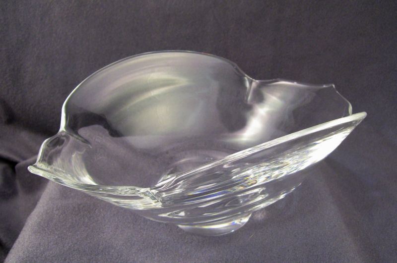 Appraisal: Steuben Crystal Lotus Bowl Elongated bowl with lotus form Measures