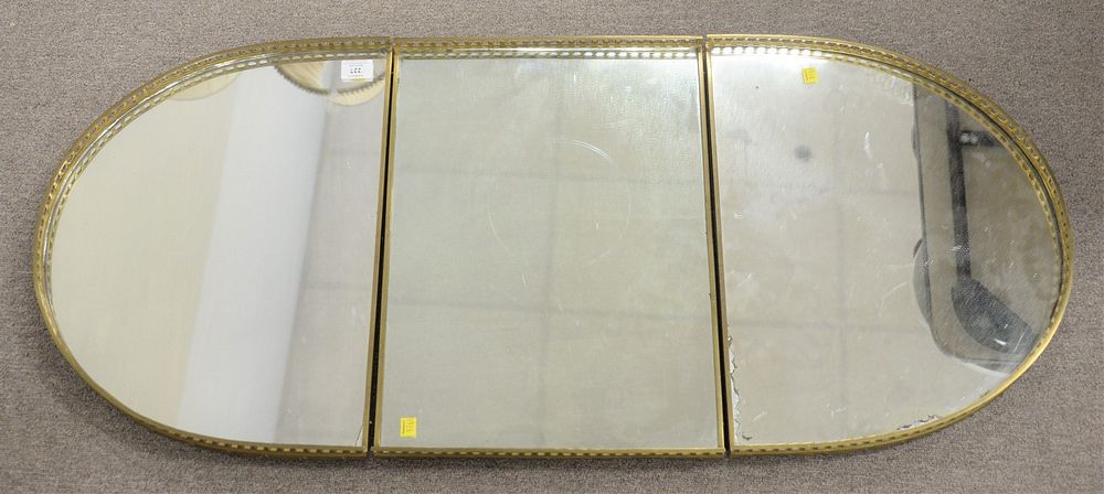 Appraisal: Neoclassical Three Part Mirrored Tray having brass gallery length inches