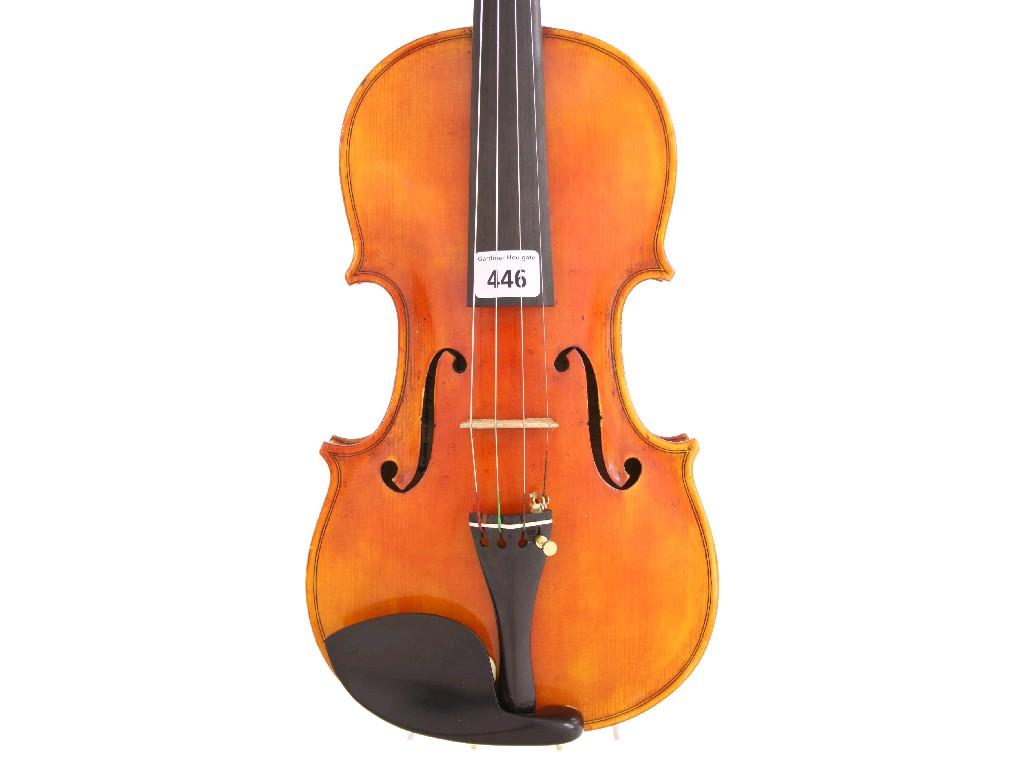 Appraisal: Contemporary violin labelled Giuseppe Lamperti Piacenza Italy no cm