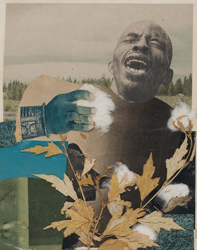 Appraisal: VARNETTE P HONEYWOOD - Pickin' Cotton Collage of mixed papers