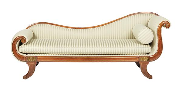 Appraisal: A REGENCY MAHOGANY DOUBLE ENDED CHAISE LOUNGE CIRCA With a