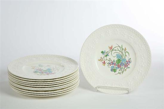 Appraisal: ELEVEN WEDGWOOD PLATES Full size plates with embossed and handpainted