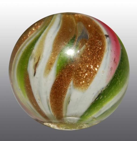 Appraisal: Onionskin Lutz Marble Description Original surface Colors of white lime