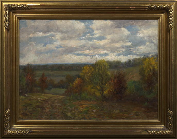 Appraisal: Ellwood Morris American Indiana - Autumnal Indiana Valley Landscape oil