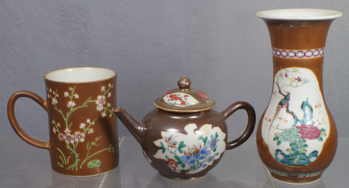 Appraisal: Chinese export porcelain Batavia ware pcs to include handled tankard