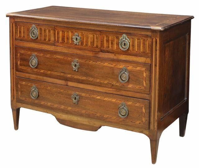 Appraisal: French Louis XVI style inlaid commode late th c rectangular