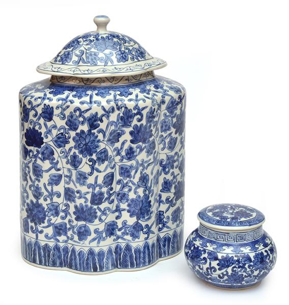 Appraisal: CHINESE BLUE AND WHITE COVERED VASE AND BOWL