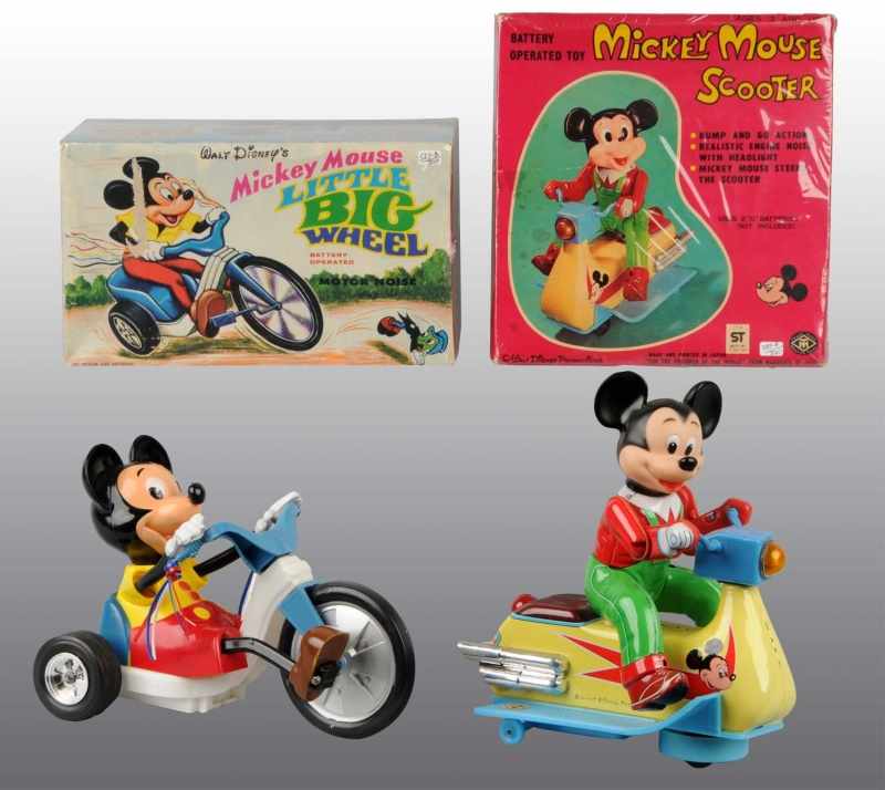 Appraisal: Lot of Tin Plastic Disney Mickey Mouse Toys Description Working