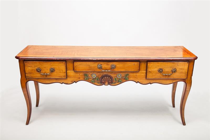 Appraisal: Two French Provincial Style Walnut Console Tables in x ft