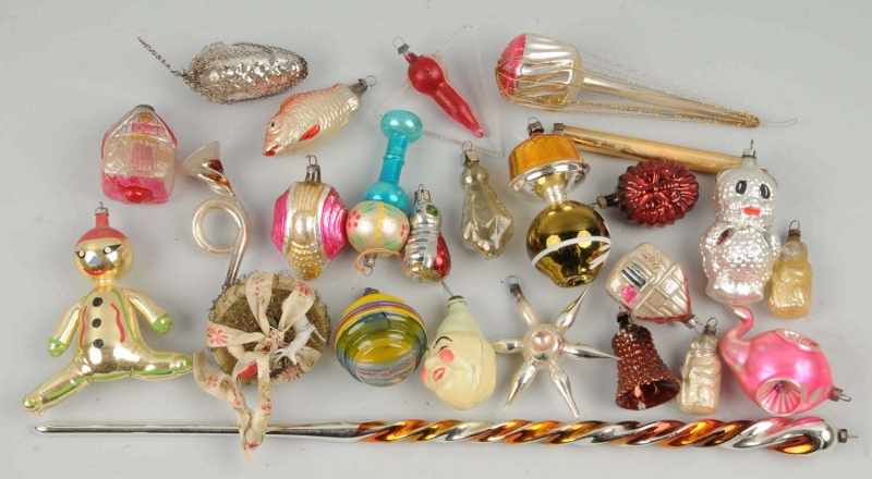 Appraisal: Lot of Assorted Blown Glass Ornaments Description Assortment includes houses