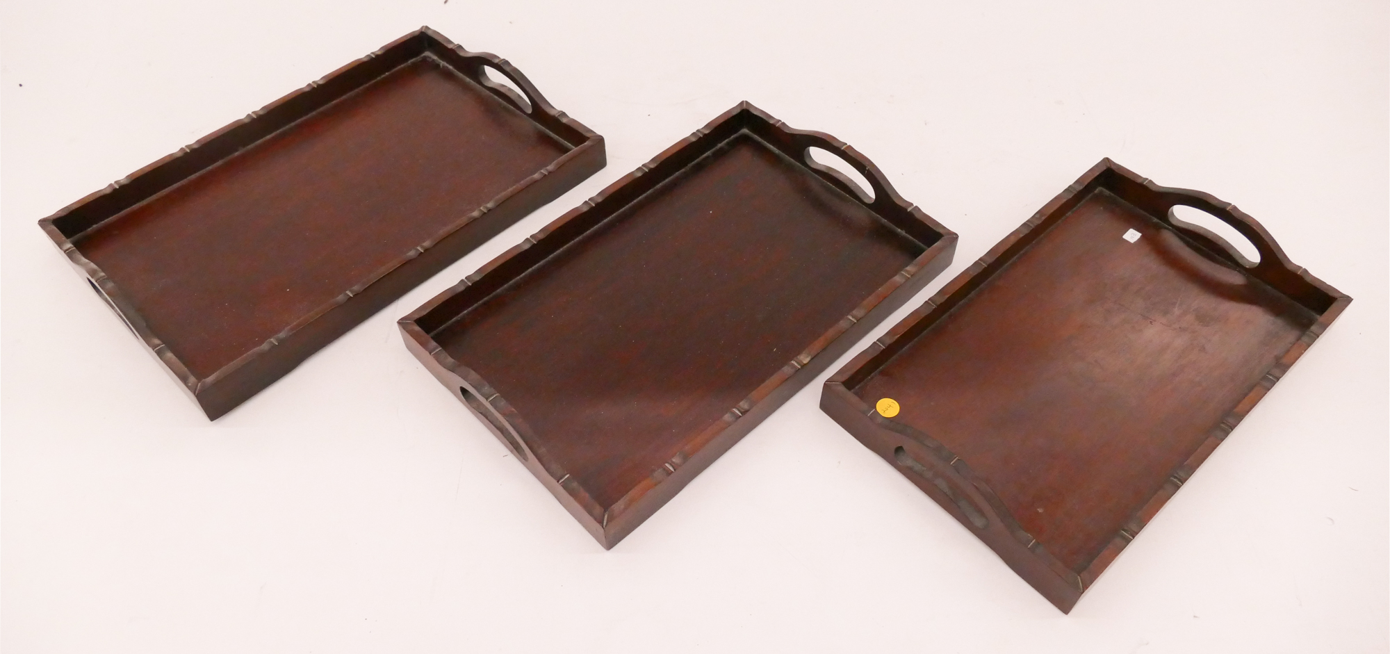 Appraisal: pc Chinese Rosewood Nesting Trays- Largest x ''