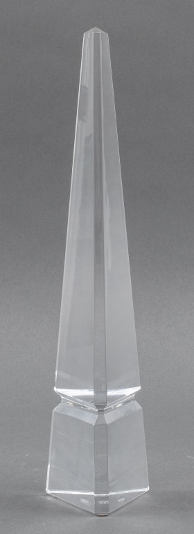 Appraisal: BACCARAT CRYSTAL GLASS OBELISK Baccarat crystal glass obelisk made in