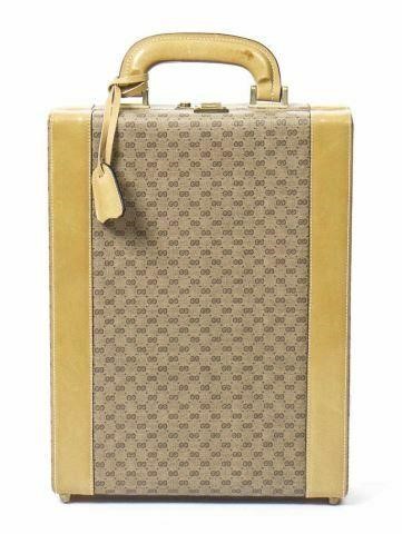 Appraisal: Vintage Gucci briefcase in micro Guccisima coated canvas with gold-tone