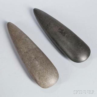 Appraisal: Two Large Polished Stone Celts possibly from New Guinea lg