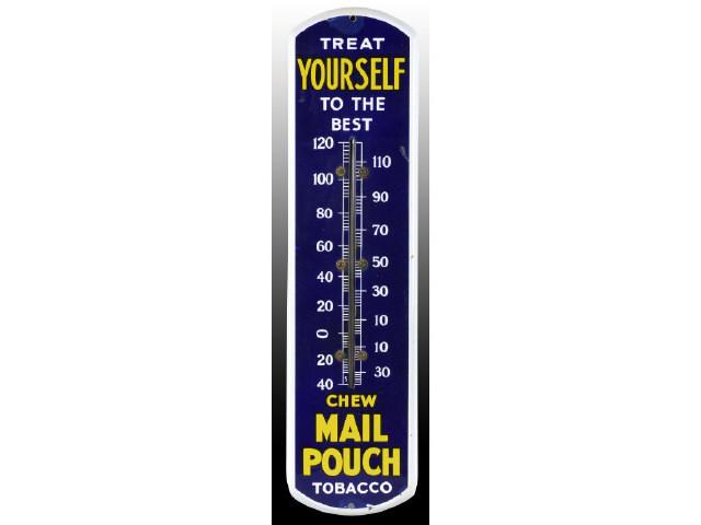 Appraisal: Mail Pouch Tobacco Porcelain Thermometer Description s to s Some