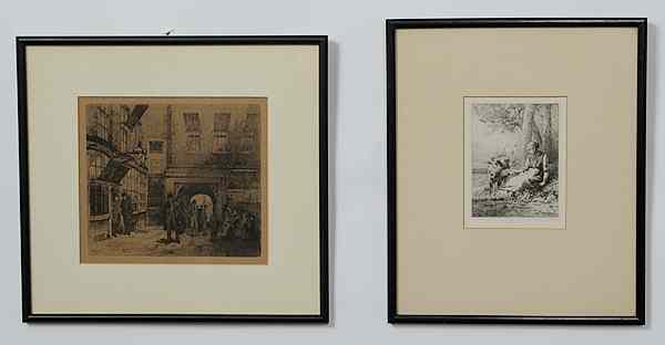 Appraisal: Fine Group of Continental Etchings by Listed Artists - Unidentified