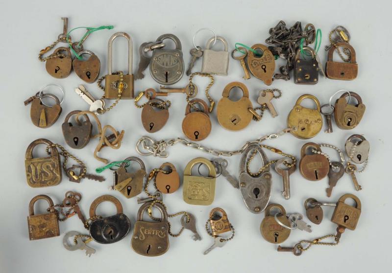 Appraisal: Lot of Small Padlocks with Keys Nice assortment of small