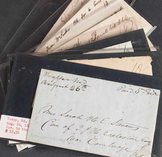 Appraisal: Eleven stampless folded letters or covers with Eastern Shore or