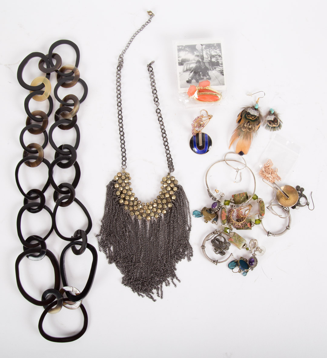 Appraisal: A Bag of Fashion Jewelry featuring amethyst earrings