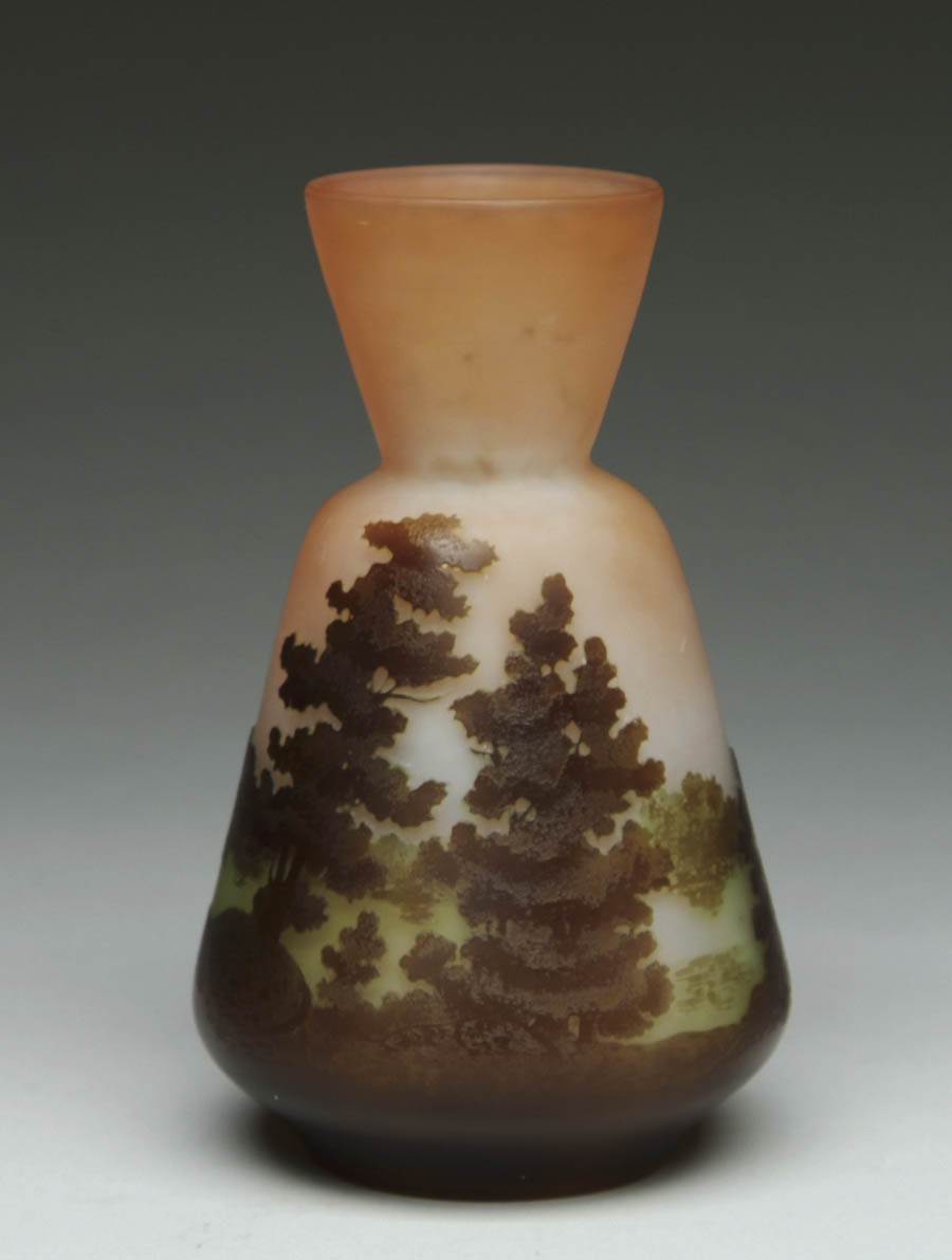 Appraisal: GALL FRENCH CAMEO VASE Scenic vase with brown and green