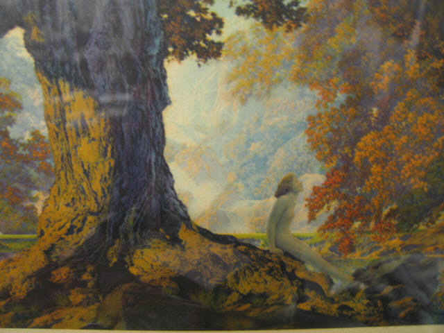 Appraisal: Maxfield Parrish Print Dreaming nude in the wilderness crisp sharp