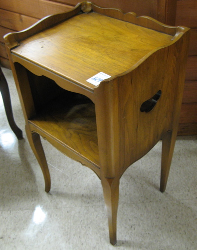 Appraisal: PROVINCIAL STYLE BEDSIDE TABLE Company of Master Craftsman c -