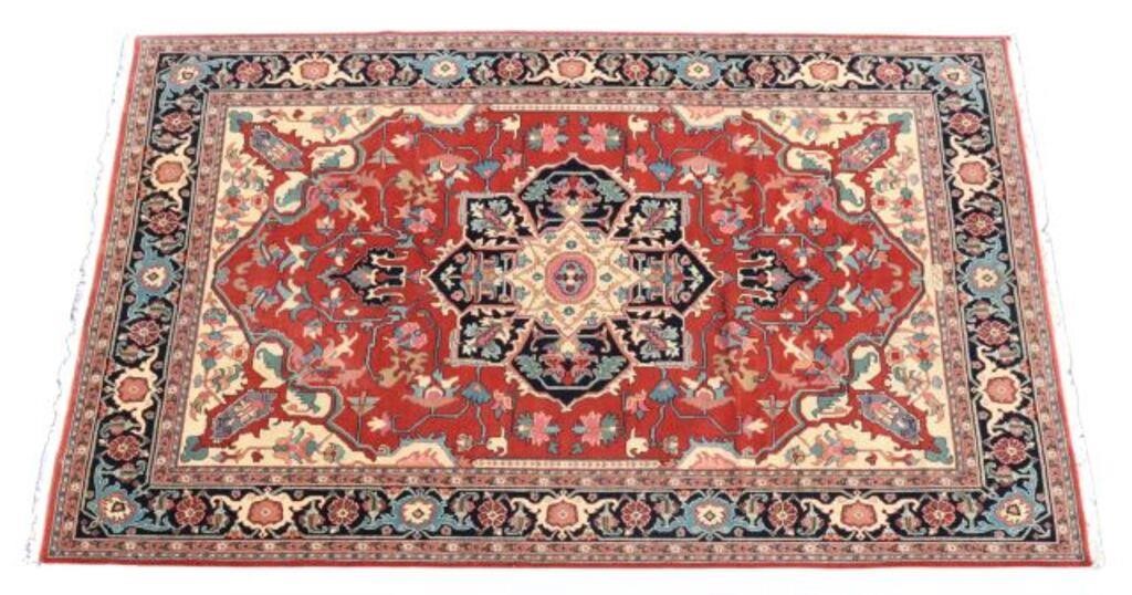 Appraisal: Hand-tied Heriz rug Romania approx ' l ' w