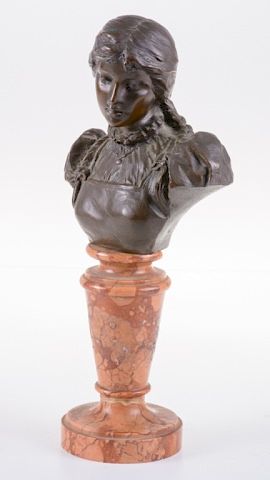 Appraisal: Hans M ller Bronze Portrait Bust of a M dchen