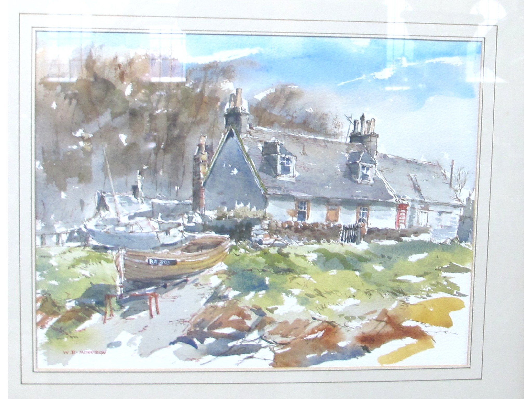 Appraisal: WILLIAM B MORRISON Portencross and Barn near Dalry watercolour