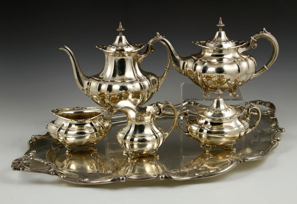 Appraisal: - Reed Barton Sterling Tea Set Reed Barton five piece