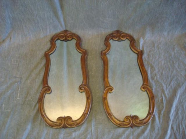 Appraisal: Pair of Carved Wood Italian Style Mirrors Dimensions x Estimate