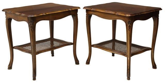 Appraisal: pair French Louis XV style walnut side tables early th