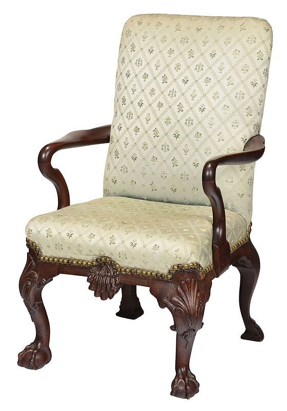 Appraisal: George II Style Carved Mahogany Child's Armchair British th century