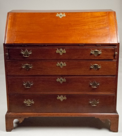 Appraisal: Ca American Chippendale Slant-Front Desk Possibly New England Mahogany with