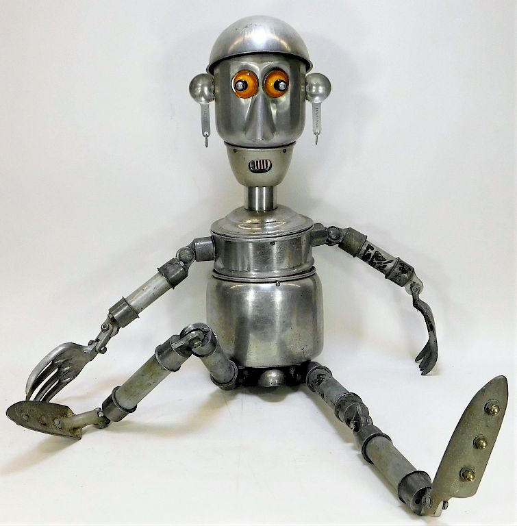 Appraisal: Jim Bauer Found Object Robot Sculpture United States th Century