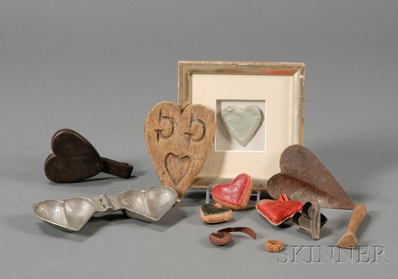 Appraisal: Twelve Small Heart-Themed Items America th early th century a