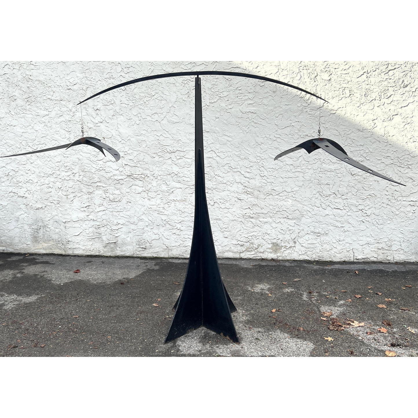 Appraisal: Large B Mc Signed Black Metal Kinetic Wind Sculpture Mobile