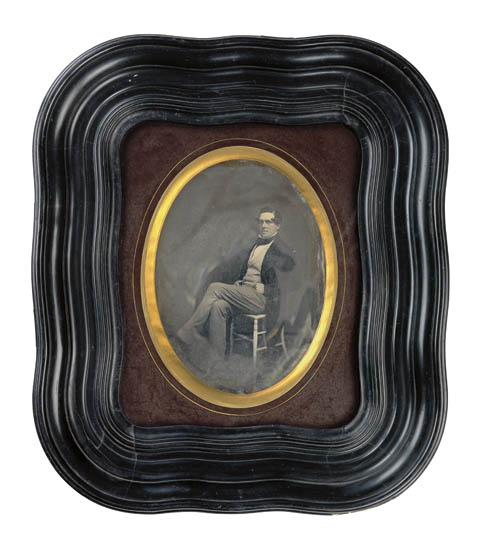 Appraisal: DAGUERREOTYPE Oversize whole-plate French daguerreotype of a gentleman seated in