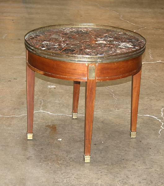 Appraisal: A Louis XVI style mahogany gueridon mid th century height