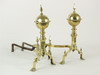 Appraisal: ANDIRONS - Pair of Victorian era brass fireplace andirons large