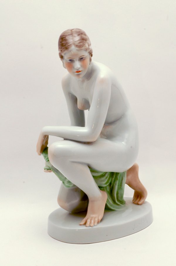 Appraisal: Large Herend nude of kneeling female side of base marked